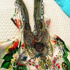 Shahida Parides V Neck High Low Maxi Dress, new, one size, elegant boho style!